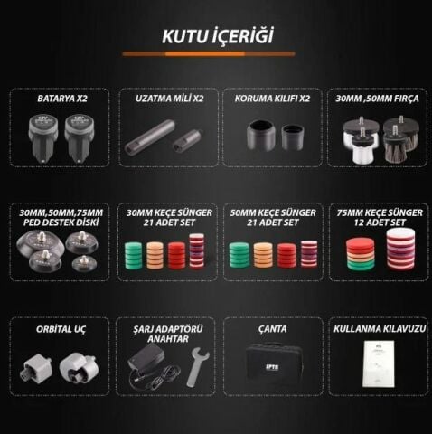 Spta Cordless Detail Polisher LD104 / 12V Şarjlı Nano Orbital Polisaj Makinesi