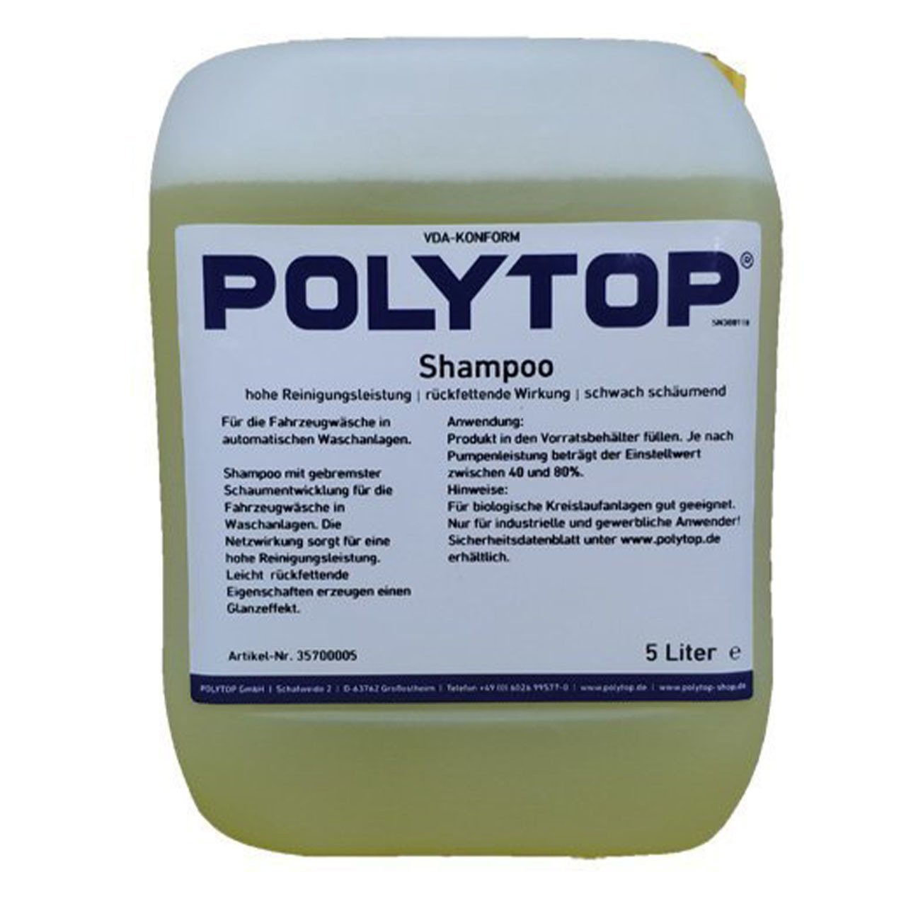 Polytop Shampoo Ph Nötr 5 Lt / Cilalı Şampuan