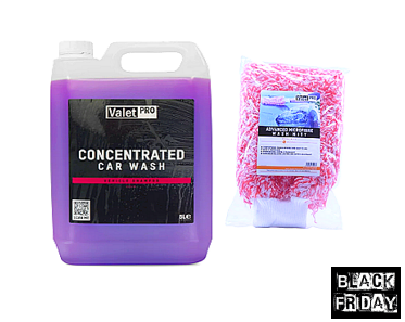 Valet Pro Concentrated Car Wash 5 Lt / Seramik Korumalar için PH Dengeli Konsantre Şampuan + Valet Pro Advanced Microfibre Wash Mitt / Yıkama Eldiveni